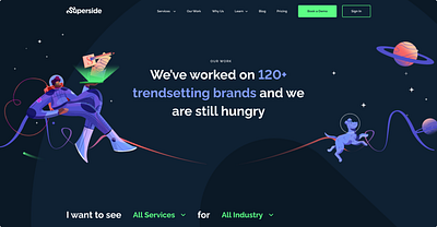 Superside Landing page branding identity illustration interaction interaction design layout ui ux