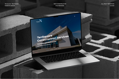Modern Web Design for TenSquare Construction Services app design bento branding crm dashboard design design graphic design illustration landingpage minimal typography ui ui ux design ux web design website