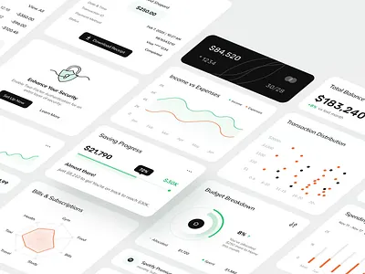 UI Components for Nuvesta ai platform animated ui animation balance banking chart clean ui component dashboard figma finance financial interactive ui management minimal motion design product design uiux web design