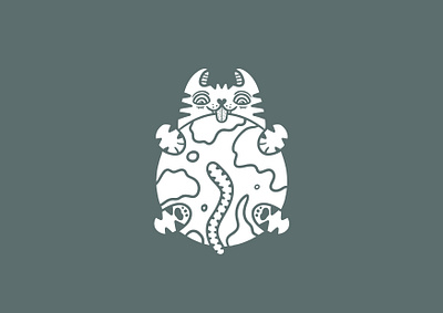 Earth Day 2025 cat earth fun holding play sticker