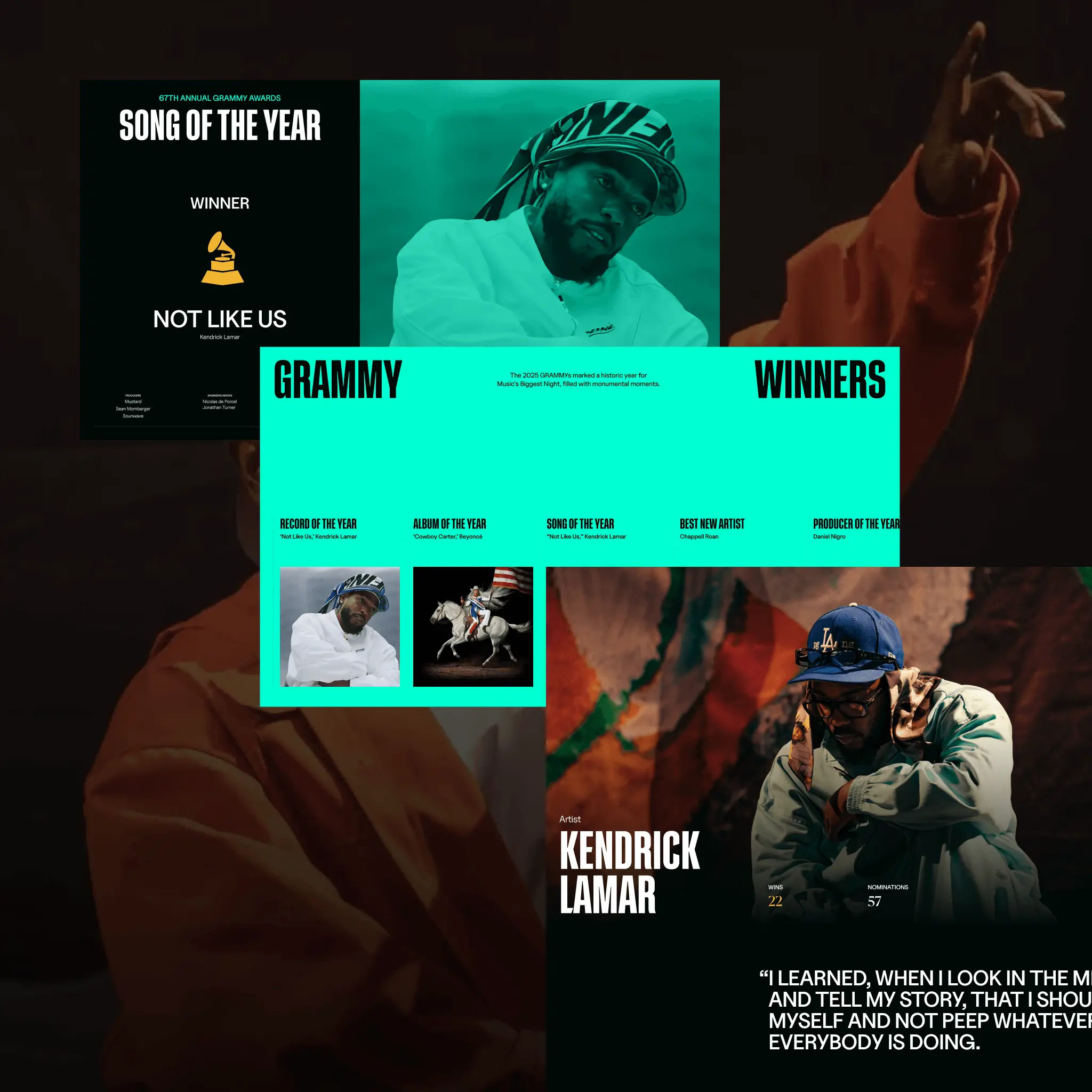 GRAMMY 2025 Website Re/DESIGN Project artist award daily ui dailyui design grammy oscars ui ui design website
