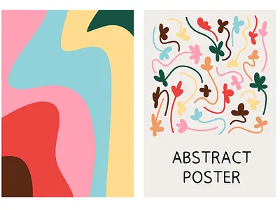 Botanical Abstract Posters abstract botanical design minimal poster