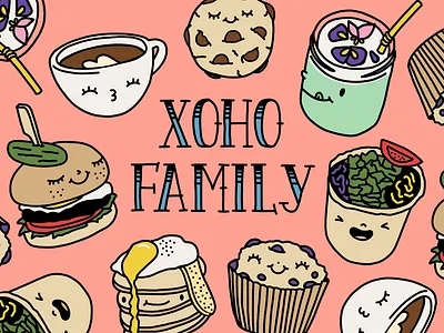 Pattern design cafe character cute logo pattern