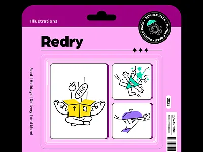 Bundles: Redry branding cake character character design coffee delivery design dessert food graphic design icon icons iconscout illustration mobile app mockup package redry stickers ui