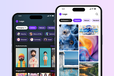 Mobile wallpaper app design app design mobile app ui uiux user experience user interface ux