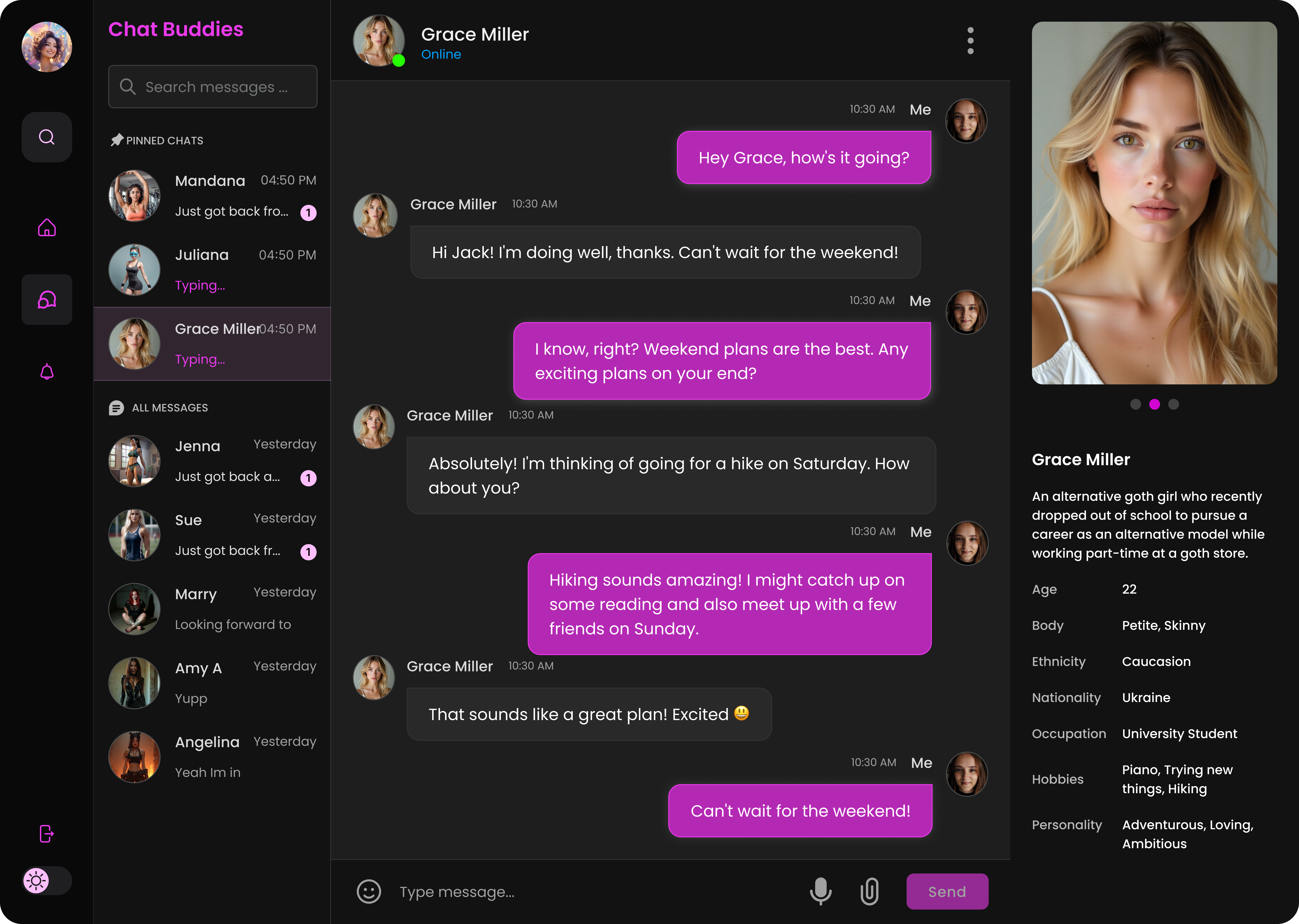 AI Chatbot - UI Design ai aibot chatbot desktop girlfriend ui ux