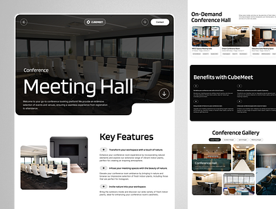 🏢 Conference Room Booking — Website UI Design conference room design meeting hall booking meeting website product room booking room ui ui ui design ux design website ui
