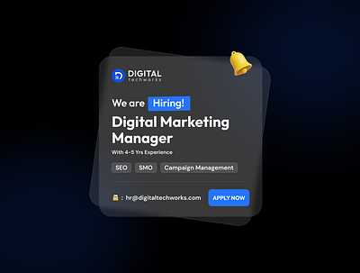 Hiring Post - UI Design creative poster graphic design hiring post hiring ui linkedin post logo post ui poster design product design were hiring