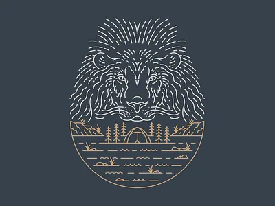 Wild Camping 1 adventure animals apparel camper camping cats gege holiday illustration lion nature outdoors predator t shirt design travel trip vacation wanderlust wild wildlife
