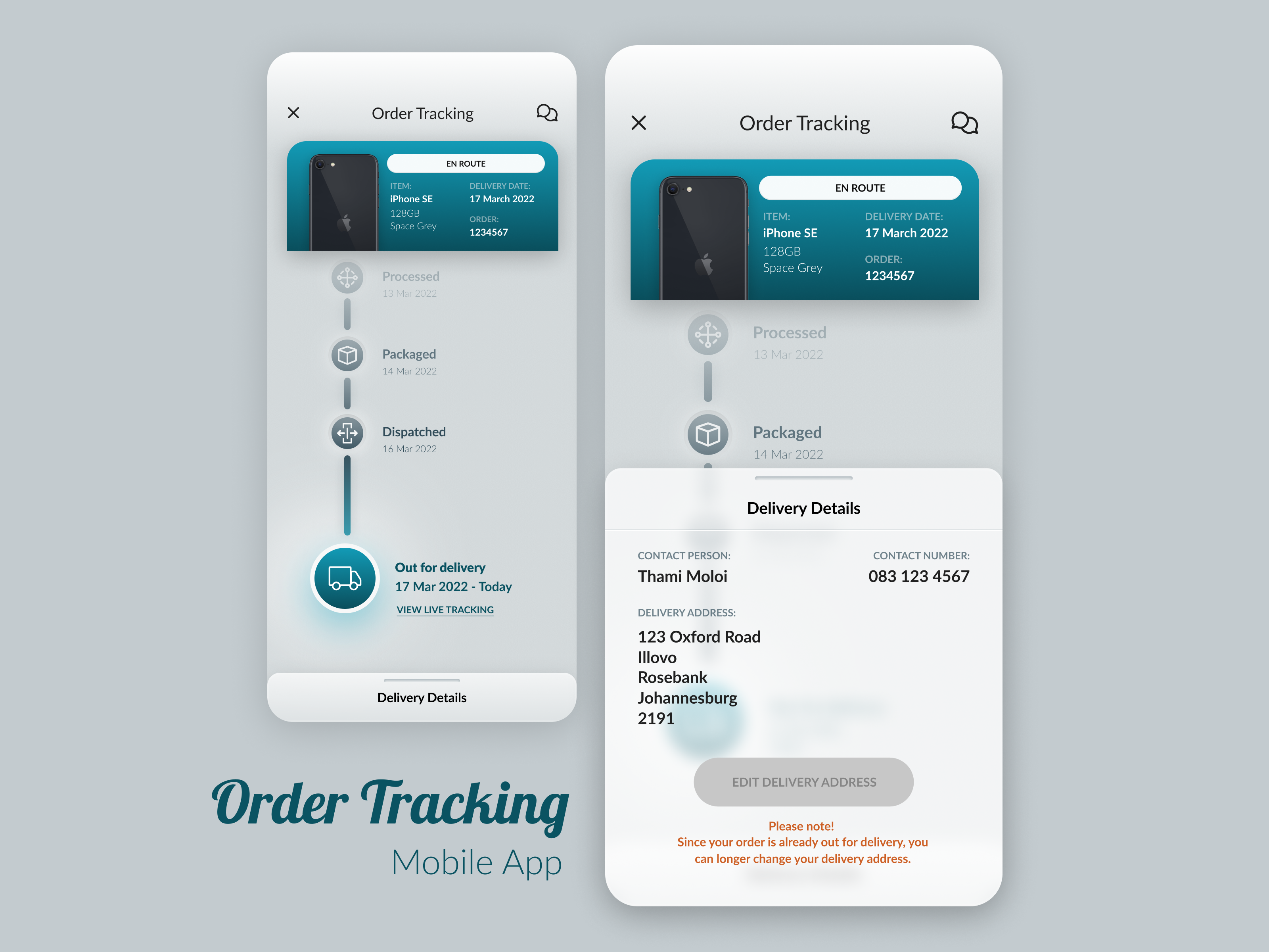 Order Tracking Mobile App experience design mobile app order delivery tracker trackingapp ui ux