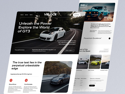 Veloce GT3 – High-Performance Automotive Landing Page UI automotive ui car website figma gt3 landing page luxury car performance cars sports car ui design web design