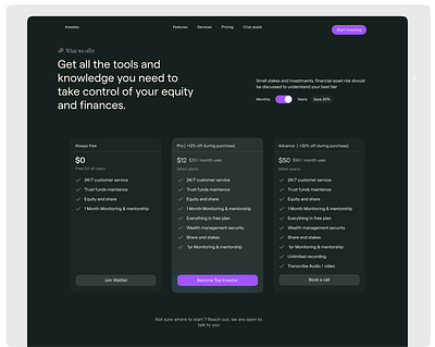 Pricing plan dashboard design pricing product design ui ux