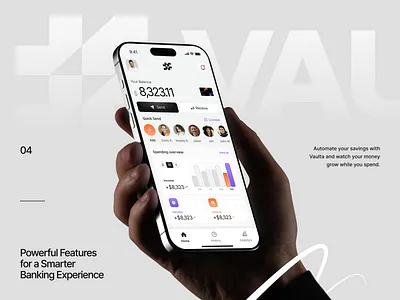 Vaulta - Finance Mobile App apps design banking clean ebanking finance finance app finance mobile fintech fintech app mobile mobile app online banking transfer ui ui design