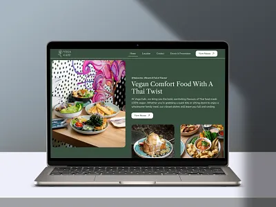 Vega Cafe - Modern Restaurant Website Landing Page cafe landing page cafe website restaurant landing page restaurant website vegan business vegan cafe vegan restaurant vegan website website design