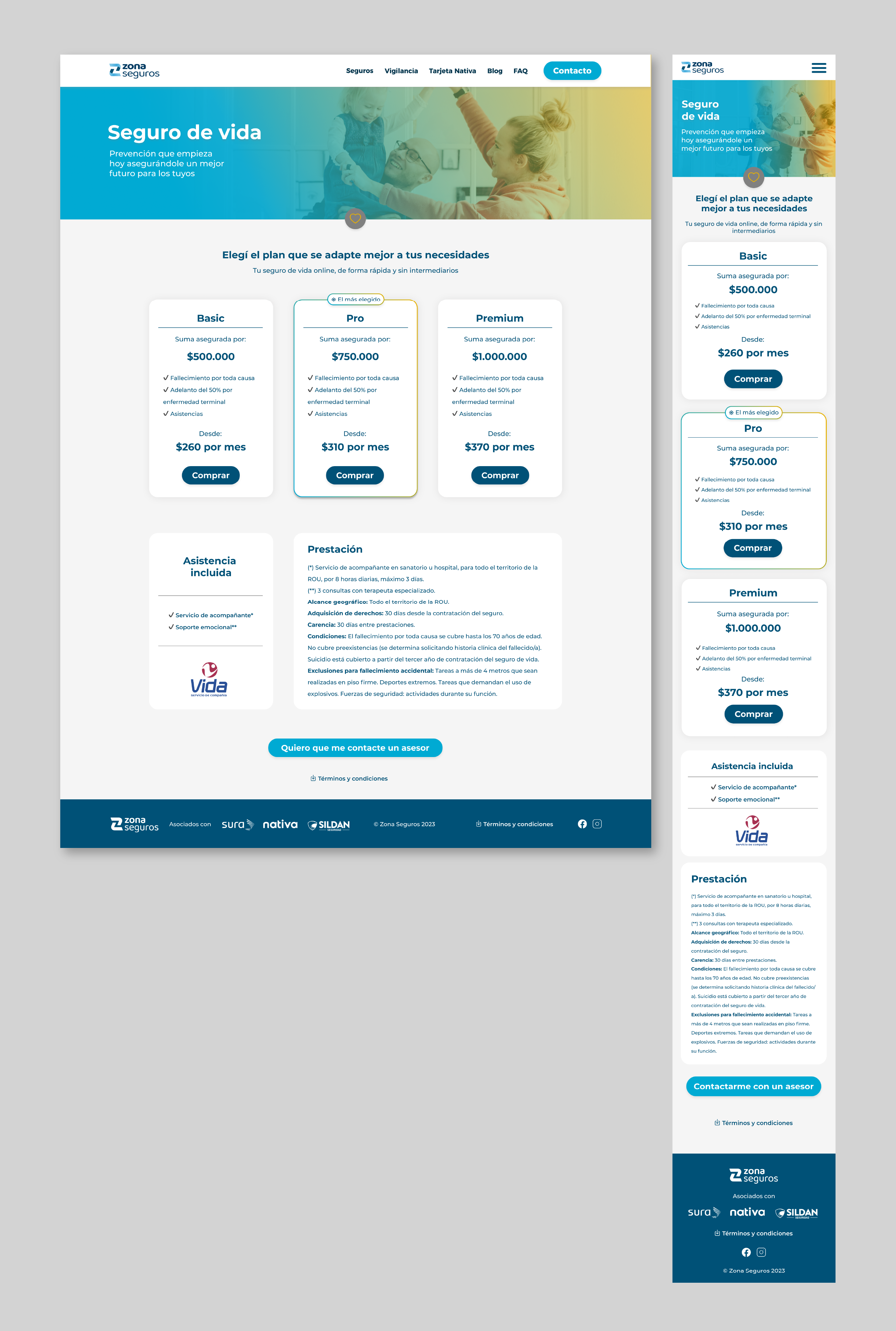 Web Design | Zona Seguros branding component design elements graphic design product design ui ui design ux web web design