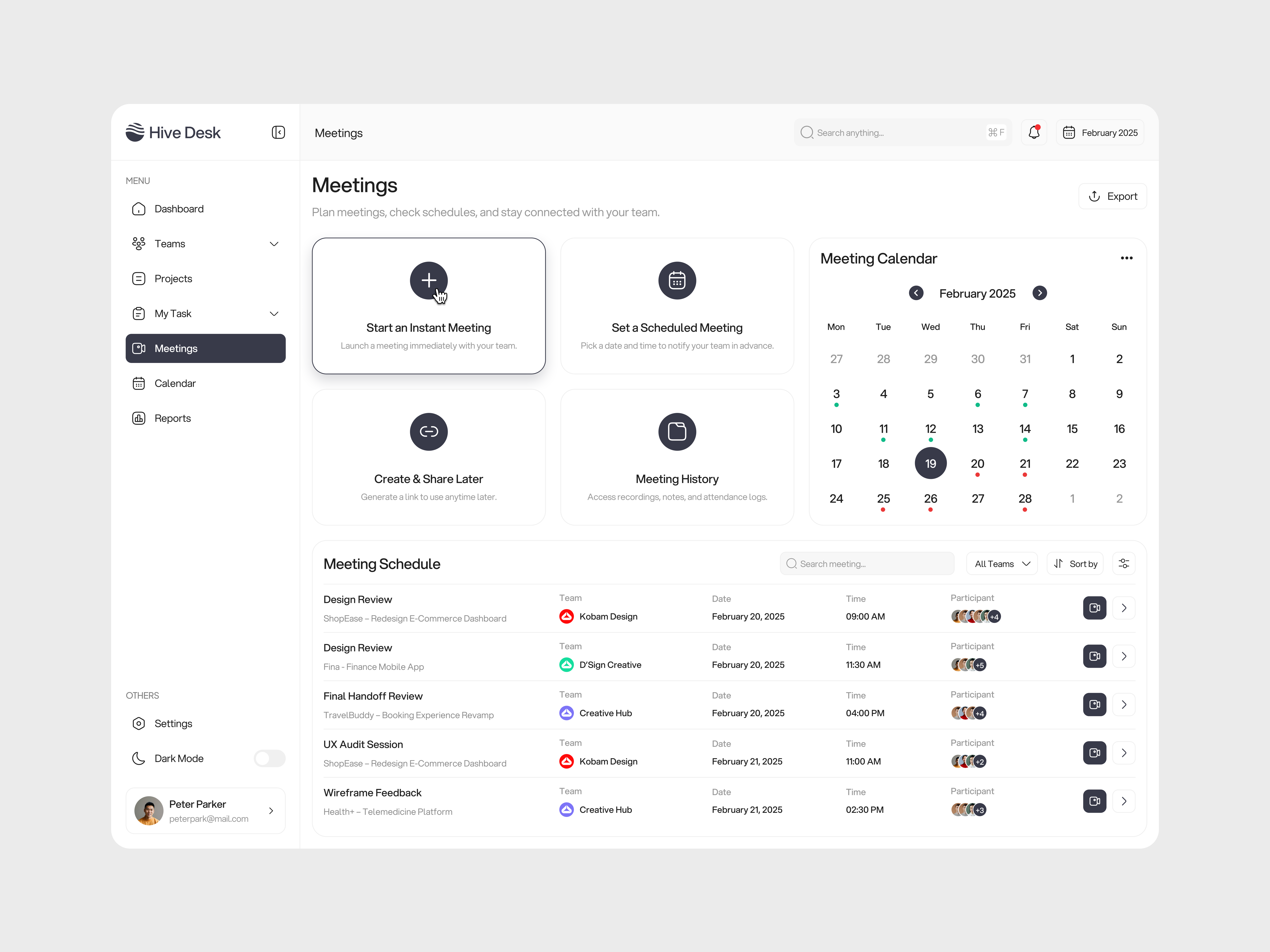 Example of Dashboard Design | Weekly