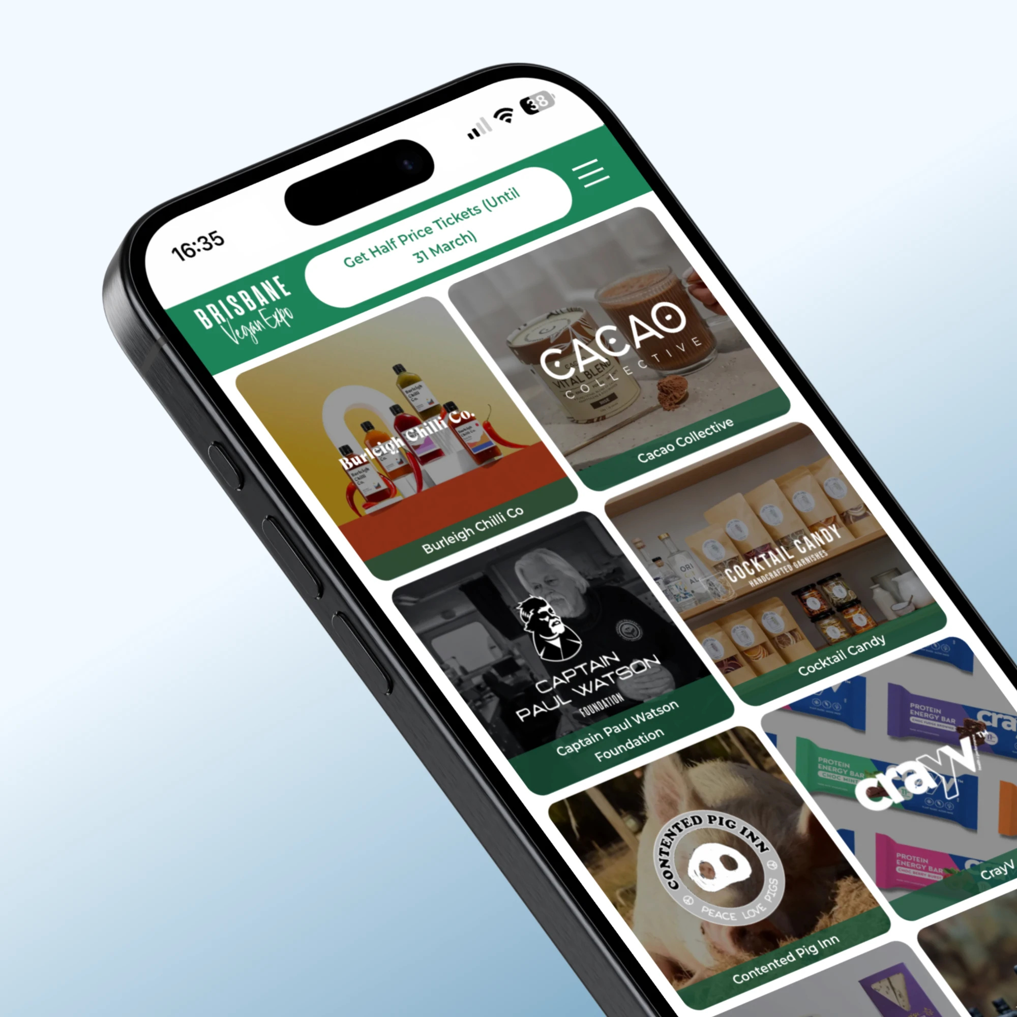 Vegan Expo Event Landing Page - Exhibitor List event landing page expo landing page expo website vegan branding vegan business vegan event vegan expo vegan website