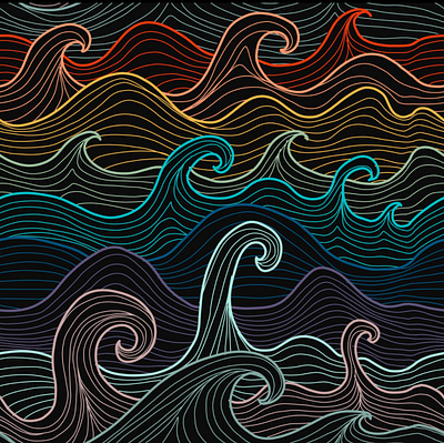 Storm. Seamless pattern design series art backdrop background black blue colorful drawing fabric design illustration marine ocean sea waves seamless pattern sketch storm surface designer tiled vector