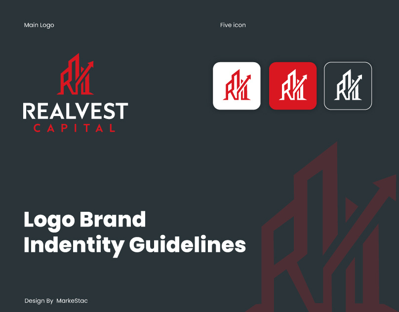 RealVest Capital Logo Design branding graphic design logo logo branding logo presentation logobrand logodesign vector