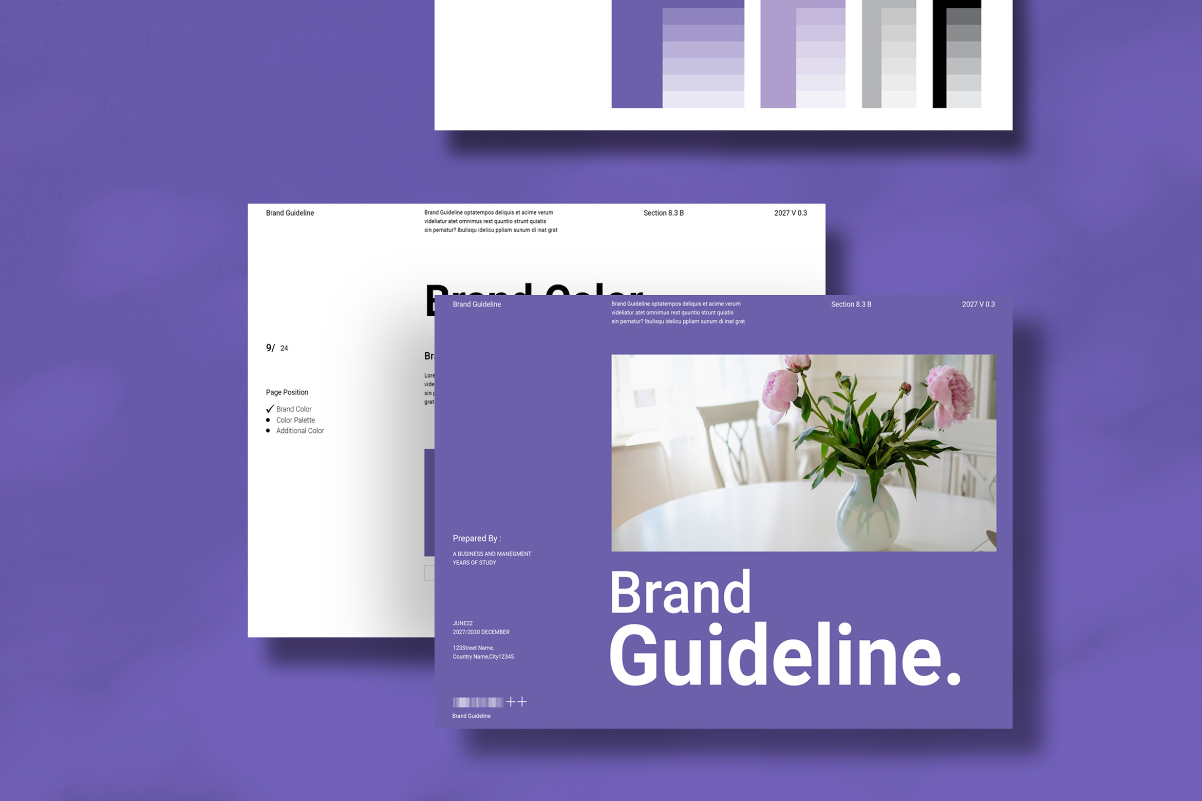 Brand Guideline Template brand brandbook branding color guideline identity landscape layout logo stationery template typography