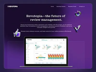 Revutopia Review Management animation branding graphic design illustration ui