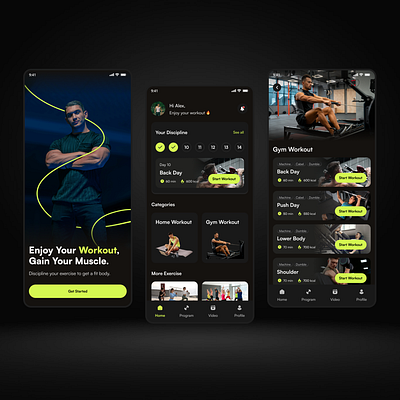 Fitness/Workout Mobile App fitness mobile mobile app mobile application ui ux workout