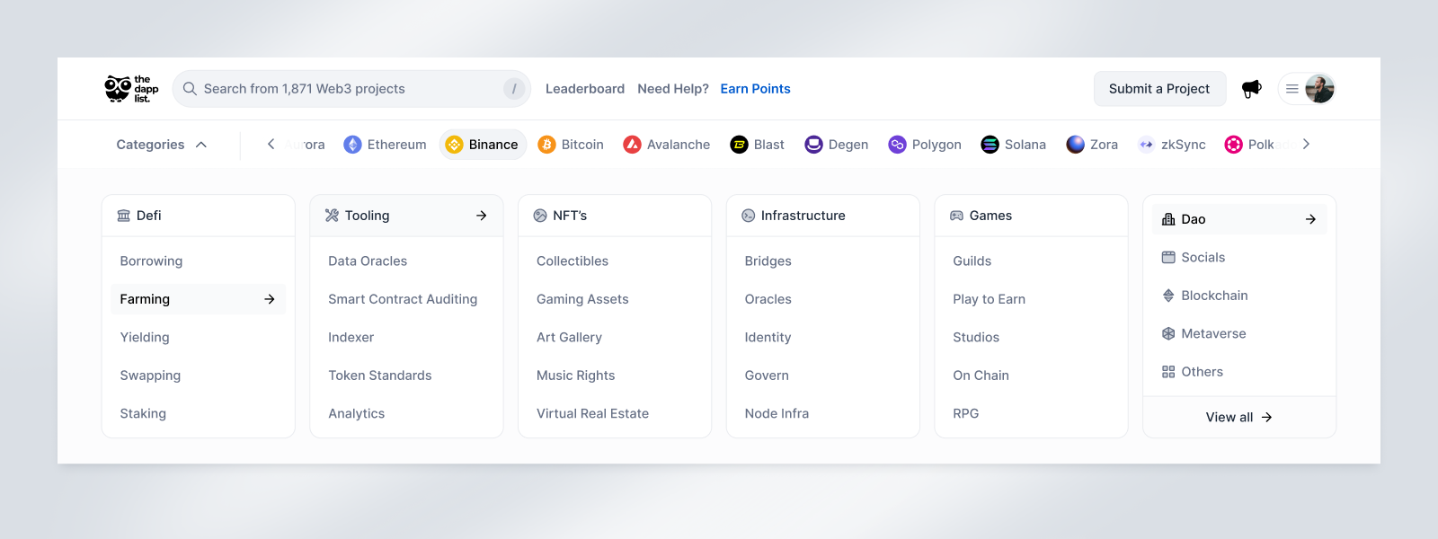 Header Navigation 🚀 design header megamenu ui ux uidesign web3
