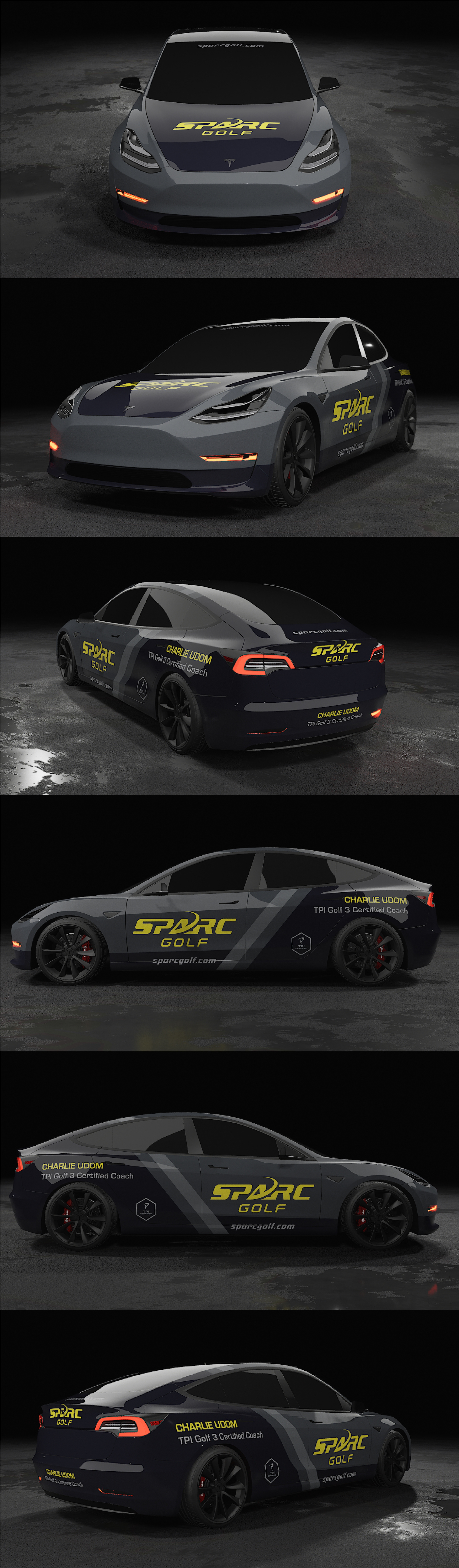 Minimalistic Car Wrap for SPARC GOLF car wrap creative wrap tesla 3 wrap