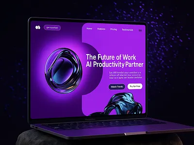 AuraBot – The Future of Work Reimagined with AI ai design figma interface landing page saas ui uiux ux website