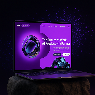 AuraBot – The Future of Work Reimagined with AI ai design figma interface landing page saas ui uiux ux website