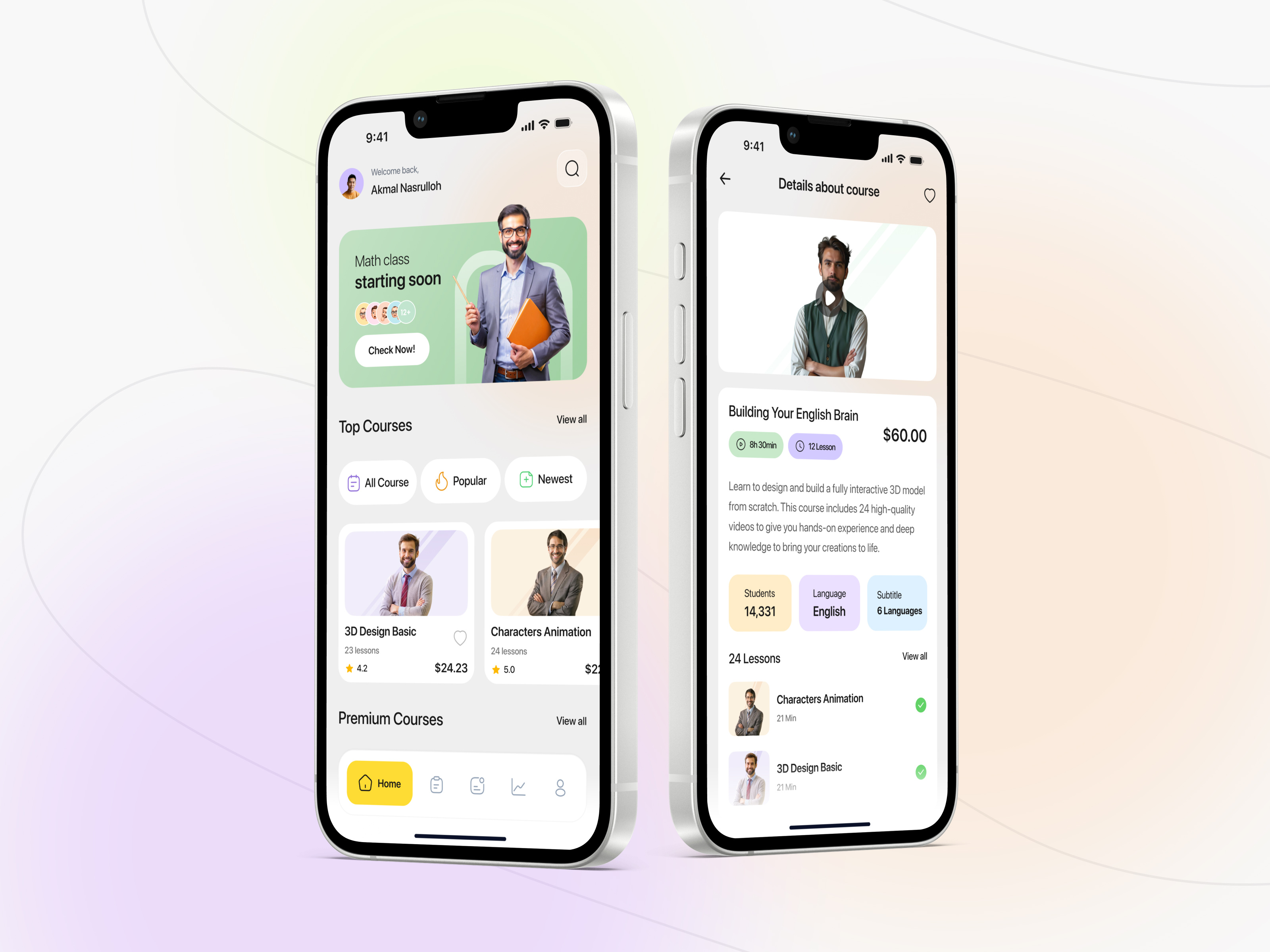E-learning Mobile App Design ai app app design chat gpt digital education education education app elearning english learning ios language learning learning app learning app design learning platform mobile app mobile app design mobile interface online course app online learning product design ui design