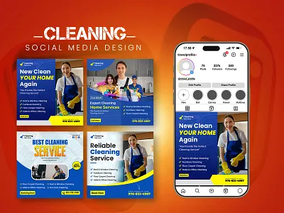 Cleaning Service Social Media Benner Design