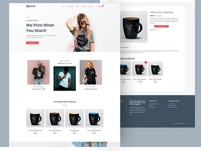 Custom Printing eCommerce Website branding ecommerce ecommerce website shopify ui uiux web design website design woo wordpress
