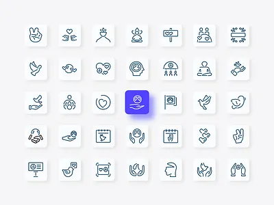 Peace Icon Set background branding design element graphic design hippie icons illustration kindness logo minimal modern outline peaceful people restfulness ui ux wallpape