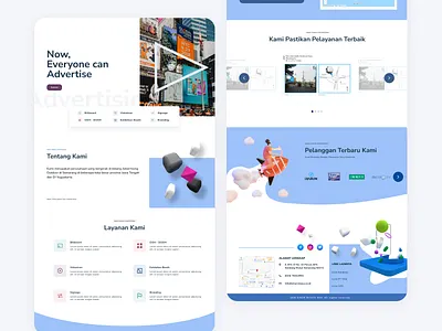 Landing Page for Billboards Advertising design mockup ui ux web design
