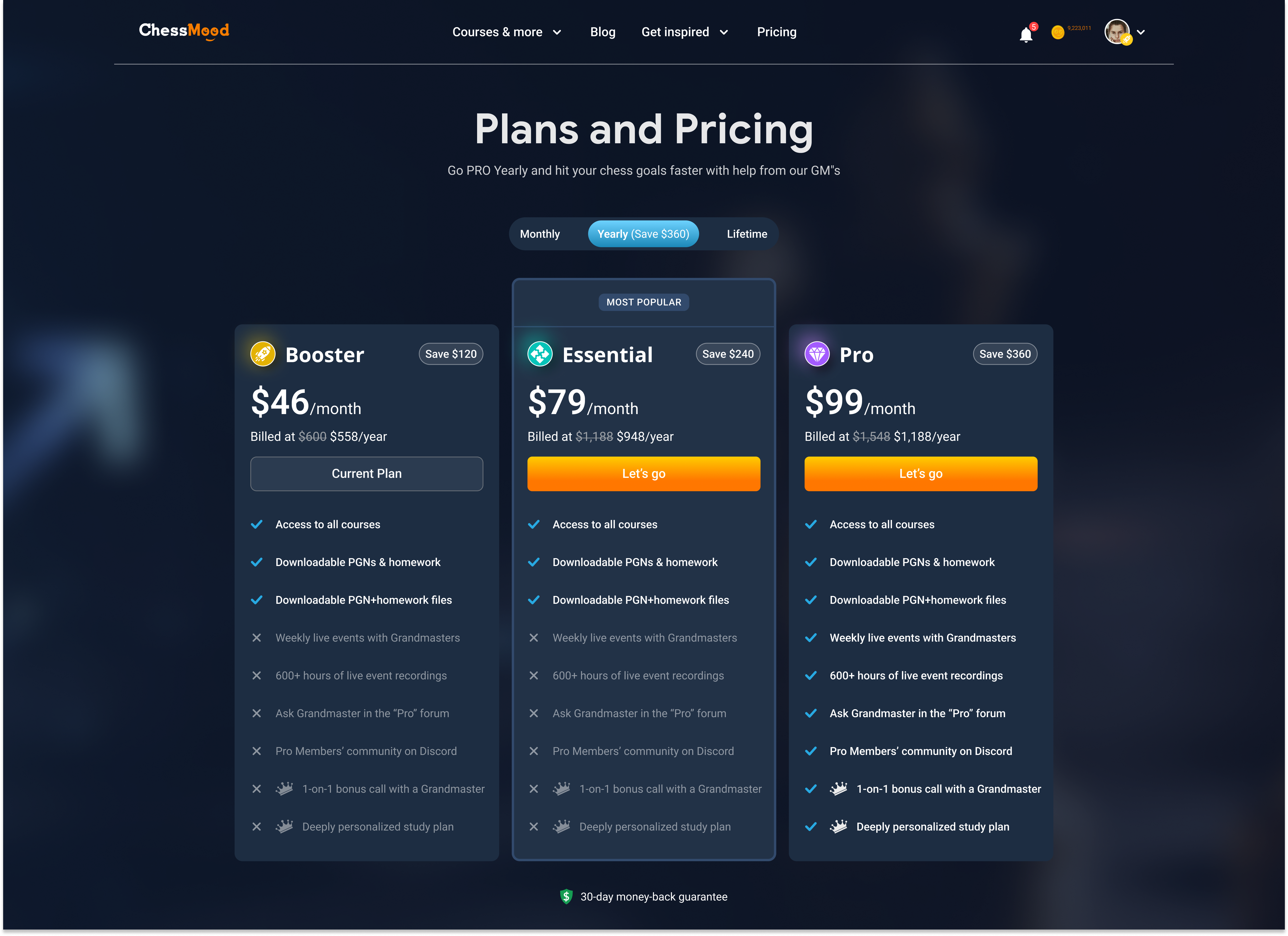 Chess courses platform pricing auto layout b2c branding chess courses design figma neomorphism pricing cards saas ui ux