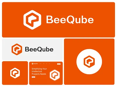 BeeQube bee logo beeqube branding faruart graphic design logo logodesign minimal logo qube techlogo
