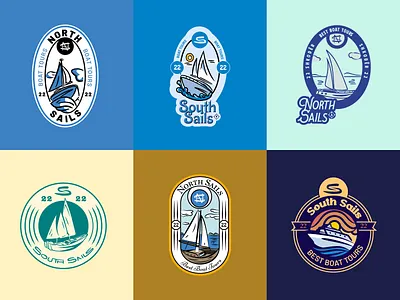 Badge Exploration Nr.1 boat branding design graphic design illustration illustrator logo marine sails sea ship typography vector