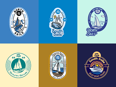 Badge Exploration Nr.1 boat branding design graphic design illustration illustrator logo marine sails sea ship typography vector
