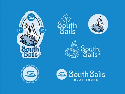 South Sails Logo Variants branding design graphic design illustration illustrator logo typography vector
