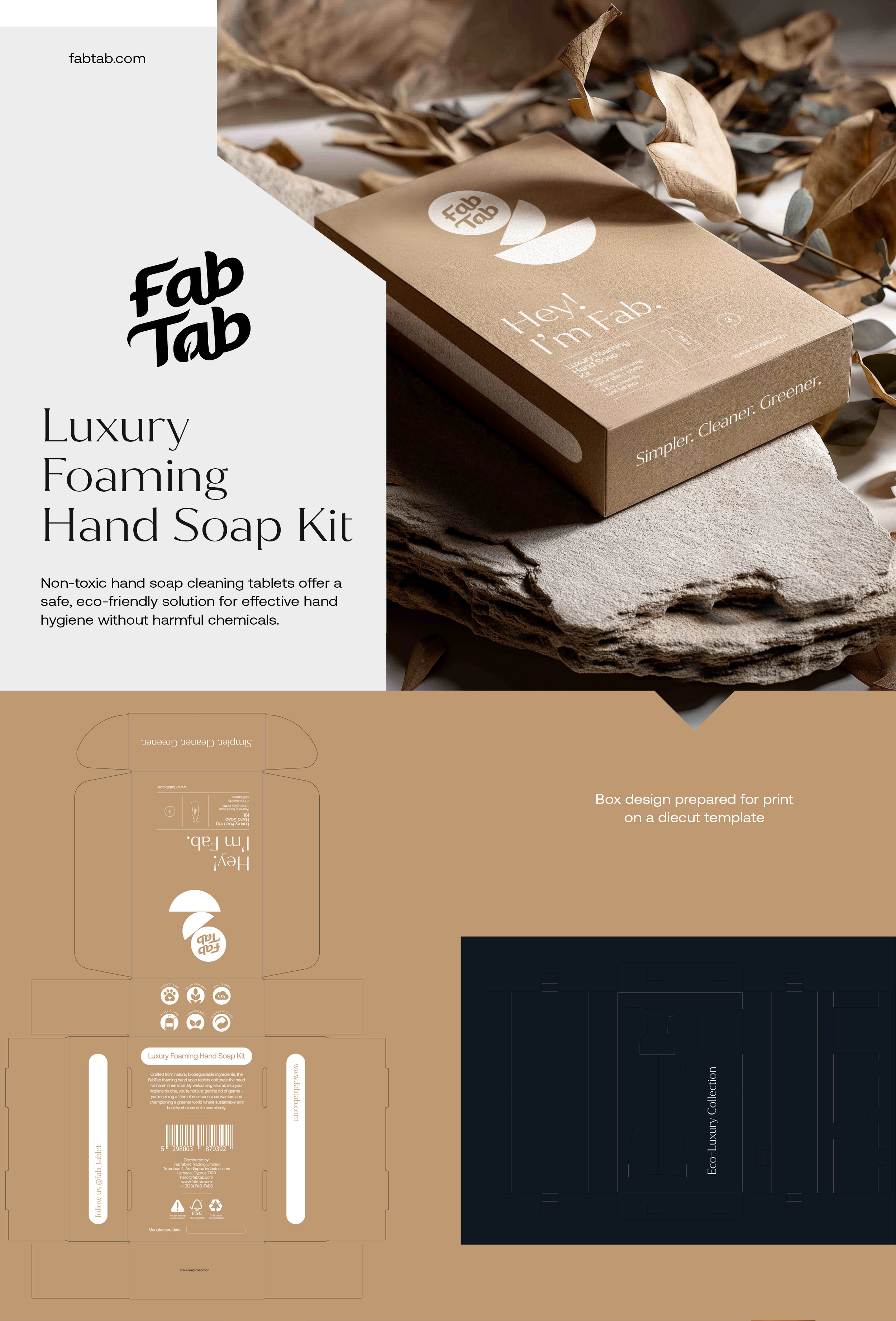FabTab Brand & Packaging design box design branding craft box eco friendly fabtab brand packaging design organic package package design