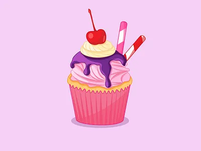 Sweet Bliss Cupcake art branding candy cupcake design digitalart food illustration sticker sweets vector vector illustration vectorart