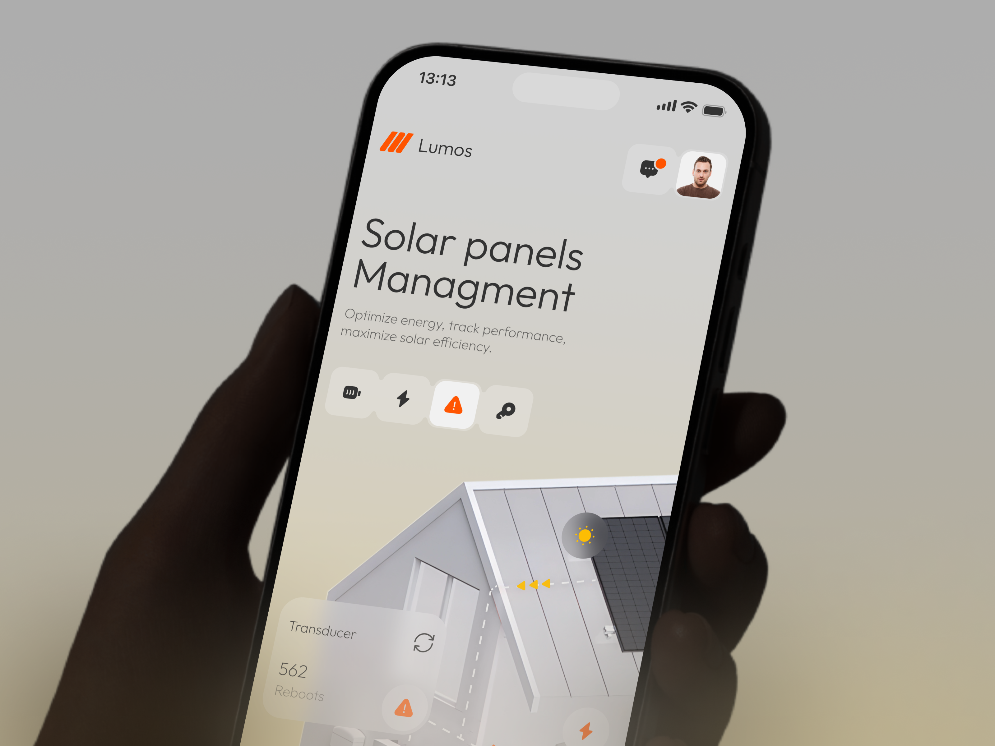 Lumos - Solar Panel Management App ai app app design b2b business crm dashboard design energy interface management mobile panel product renewable saas service solar ui ux