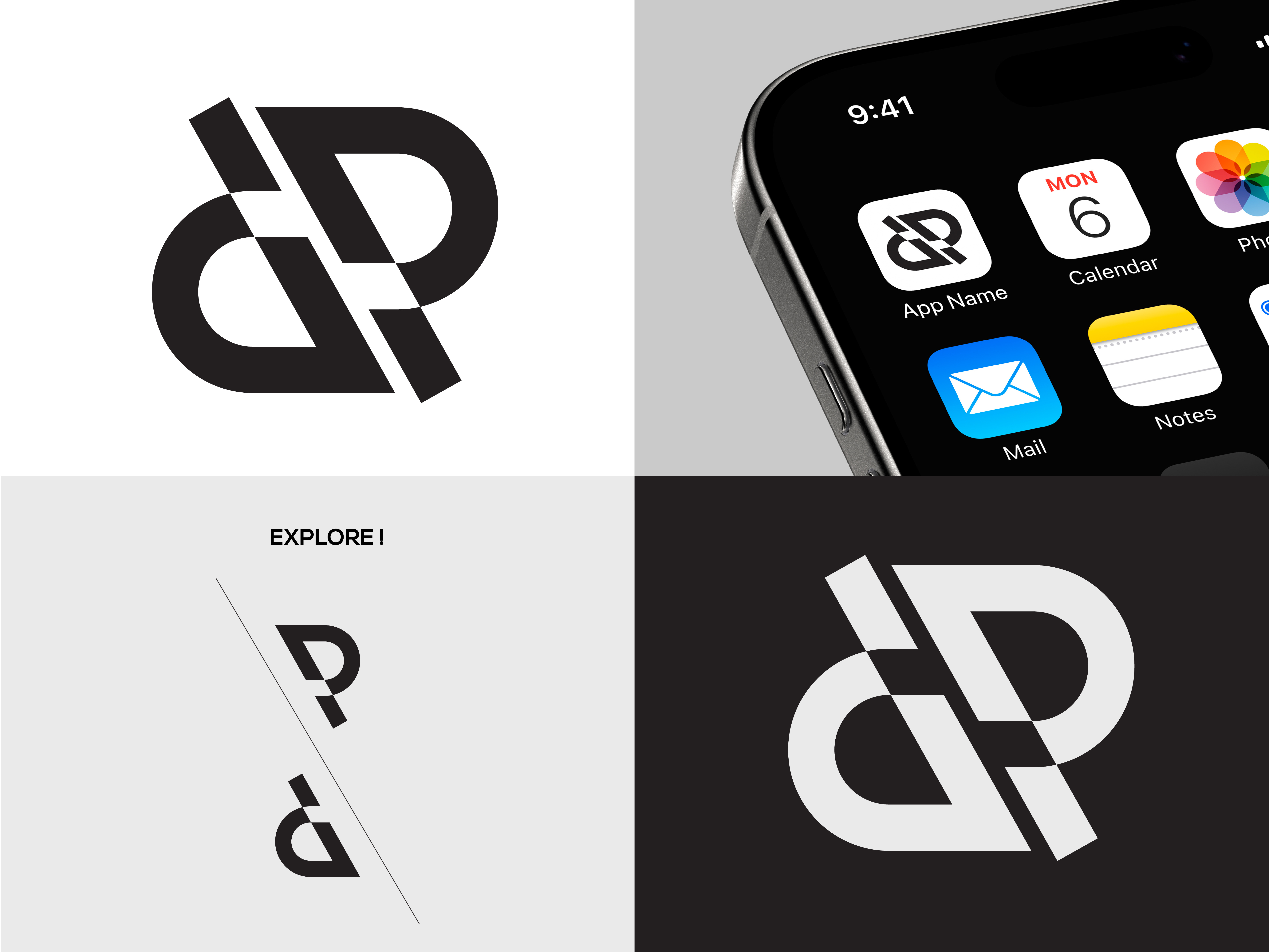 Letter DP logo Mark brand branding company logo design dp logo graphic design icon idea letter mark logo logo design logo inspire minimal pd logo simple logo typography vector