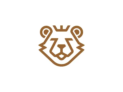 Elegant King Bear Head Logo ( Logo Forsale ) abstract logo animal logo bear logo branding crown design elegant logo icon illustration king logo logo design logodesign minimal minimalist logo pet ui