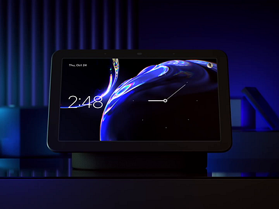 Screen saver motion for Google Hub by milkinside animation blue device google hub illustration mockup motion motion graphics night reflection saver screen ui