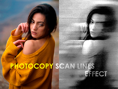 Scan Lines Photo Effect black and white copier effect lines old paper photo photocopy photoshop print printer psd retro scan scanner stripes template texture vintage xerox