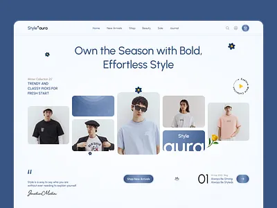 Styleaura : Bold, Effortless Fashion for the Season Ahead clean layout creative web dribbble fashion ecommerce design fashion website hero section landing page minimal design modern fashion streetwear ui style style aura trend ui ui design ux inspiration web design