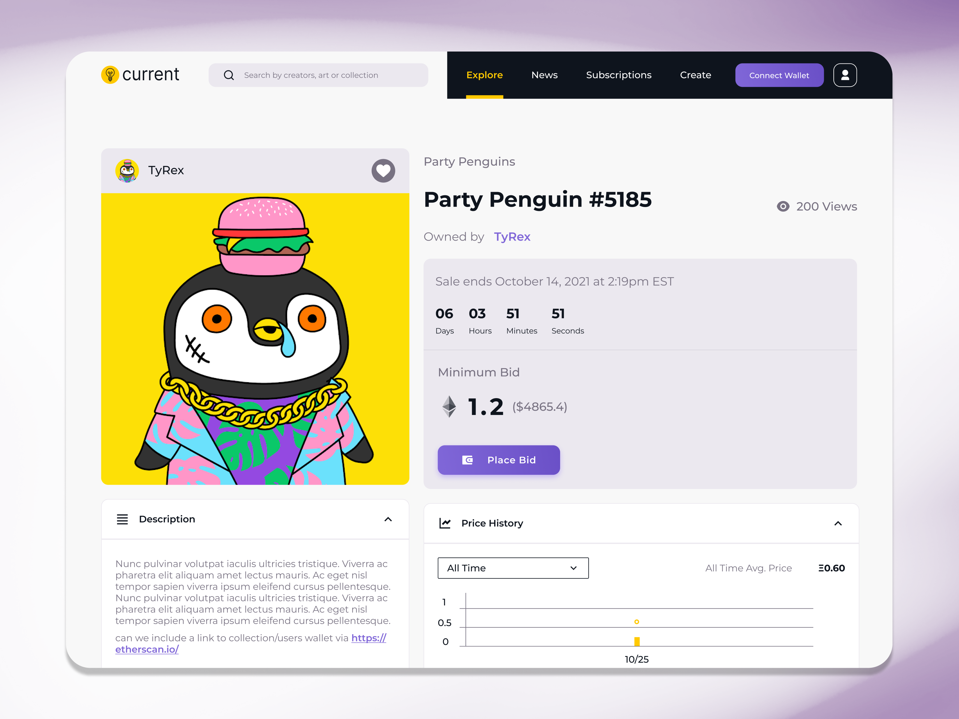 Gruve NFT Marketplace artwork bitcon blcckchain blockchainui cryptoart cryptodesign digitalcollectibles dribbbleshots gruvemarketplace gruvenft gruveui nft nft marketplace token