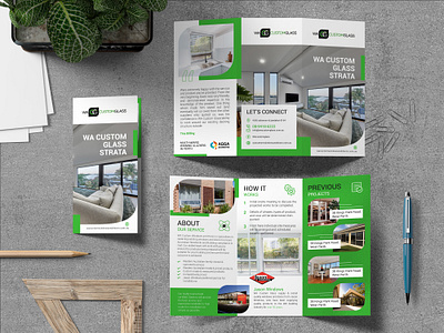 WA Glass brochure decorative design glass graphicdesign marketing print trifold window
